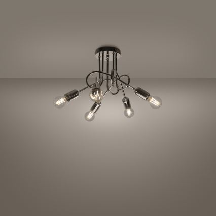 Virsapmetuma lustra LOOP 5xE27/15W/230V spīdīgi hromēts