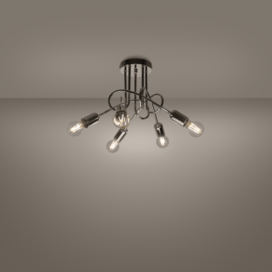 Virsapmetuma lustra LOOP 5xE27/15W/230V spīdīgi hromēts