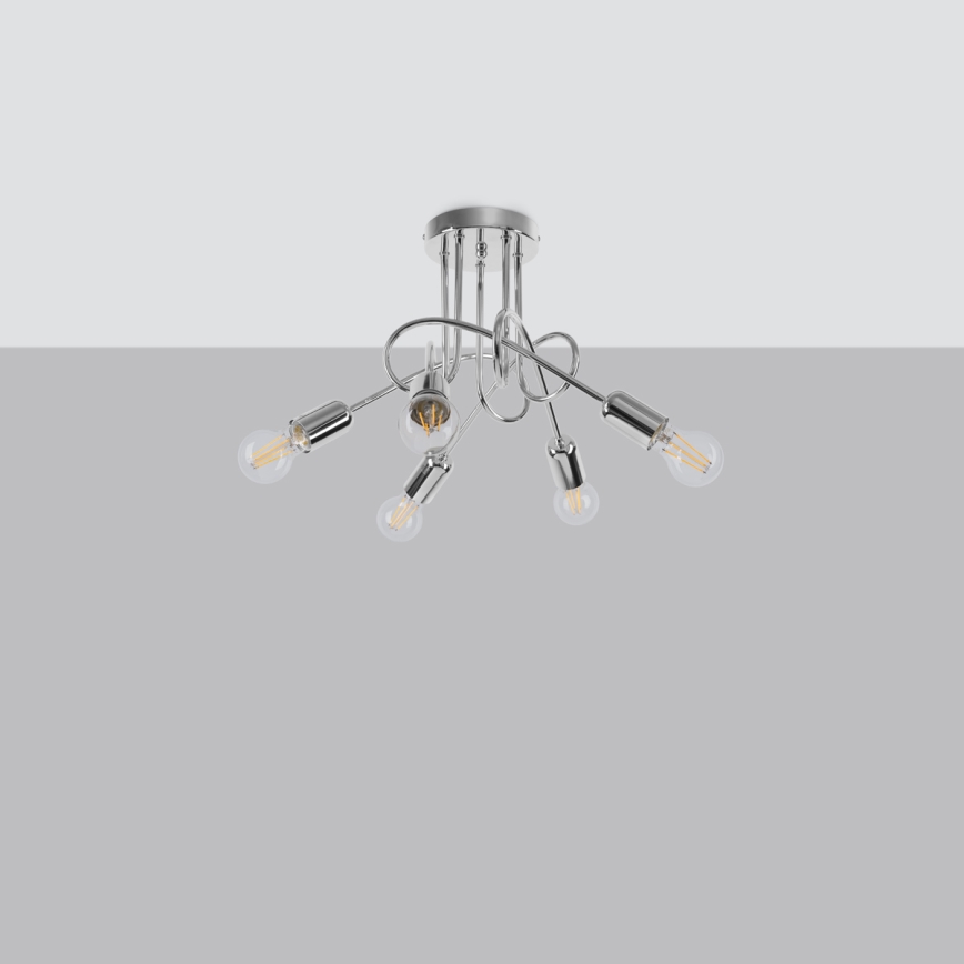 Virsapmetuma lustra LOOP 5xE27/15W/230V spīdīgi hromēts