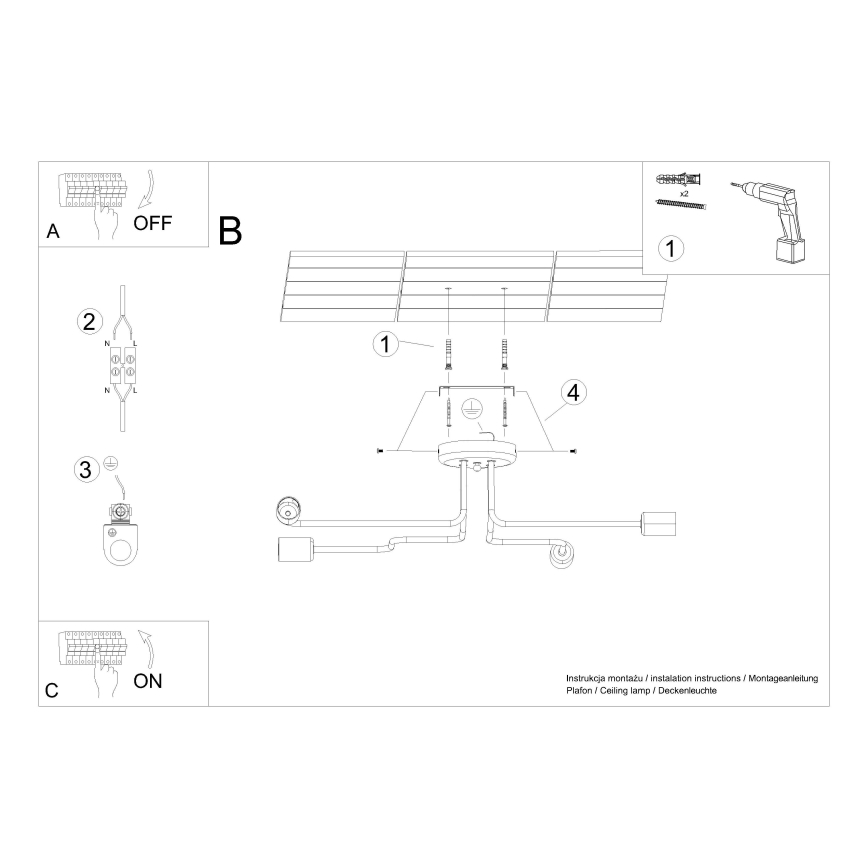 Virsapmetuma lustra VECTOR 4xE27/15W/230V balta