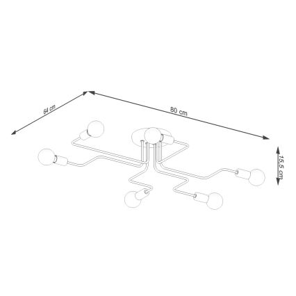 Virsapmetuma lustra VECTOR 6xE27/15W/230V balta