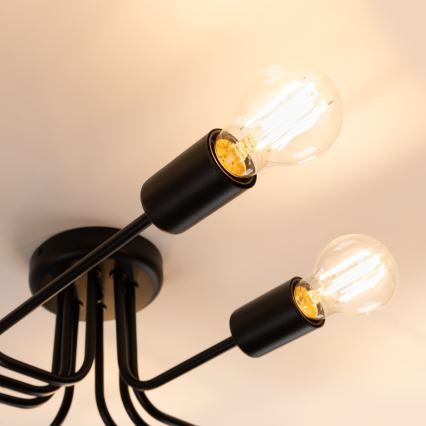 Virsapmetuma lustra VECTOR 8xE27/15W/230V melna