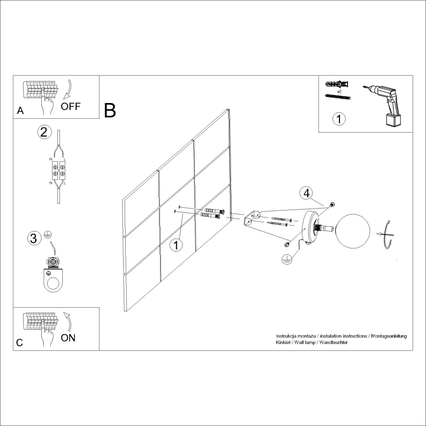 Sienas lampa YOLI 1xG9/8W/230V balta