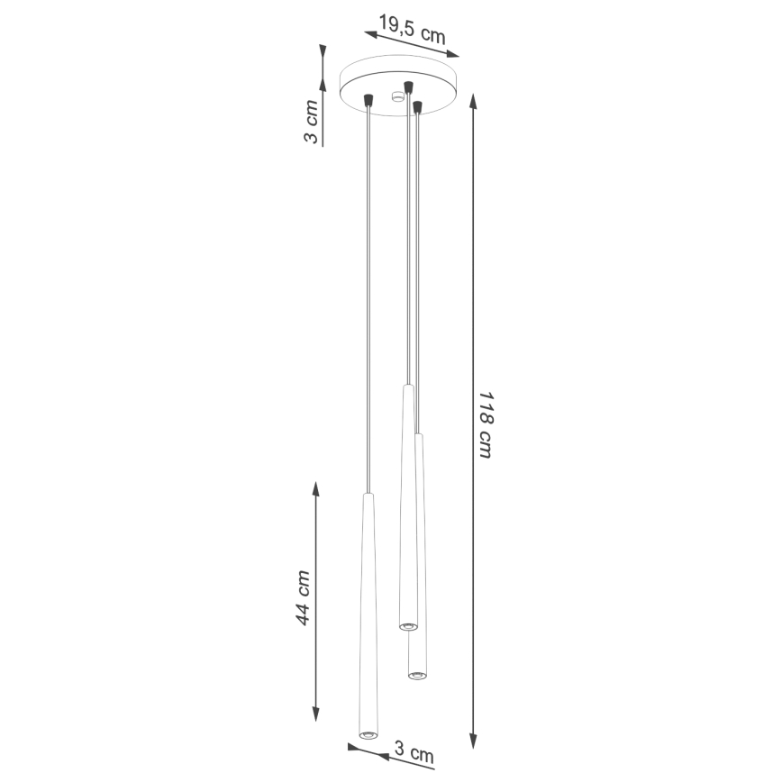 Lustra ar auklu BLISS 3xG9/8W/230V melna