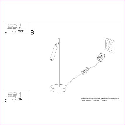 Galda lampa PASTELO 1xG9/8W/230V melna