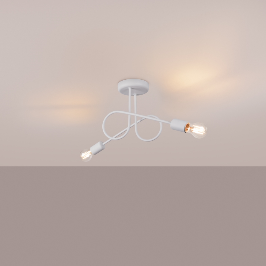 Virsapmetuma lustra LOOP 2xE27/15W/230V balta