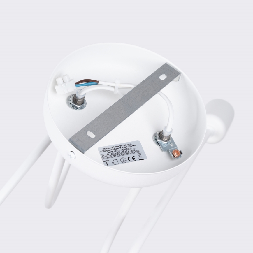 Virsapmetuma lustra LOOP 2xE27/15W/230V balta