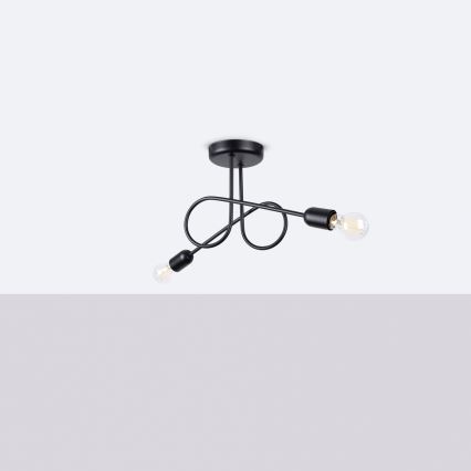 Virsapmetuma lustra LOOP 2xE27/15W/230V melna