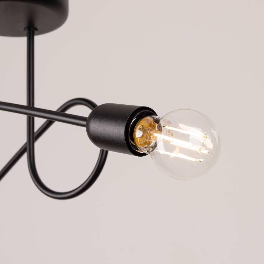 Virsapmetuma lustra LOOP 2xE27/15W/230V melna