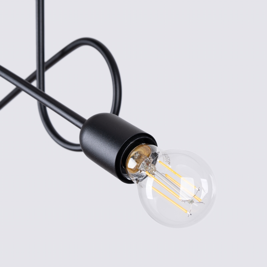 Virsapmetuma lustra LOOP 2xE27/15W/230V melna