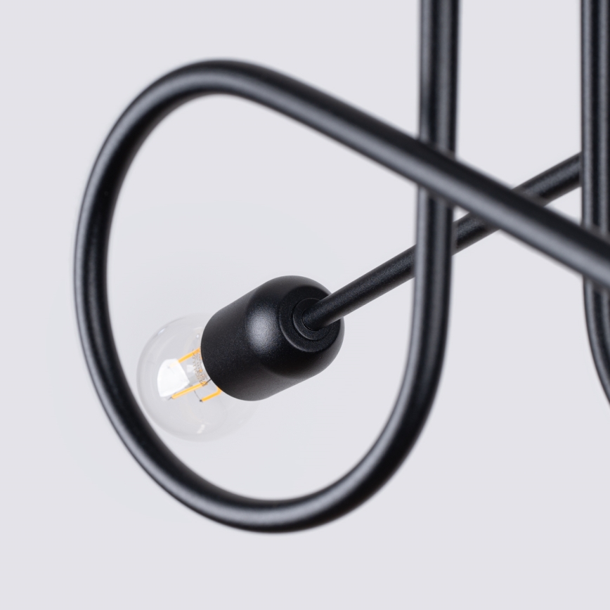 Virsapmetuma lustra LOOP 2xE27/15W/230V melna