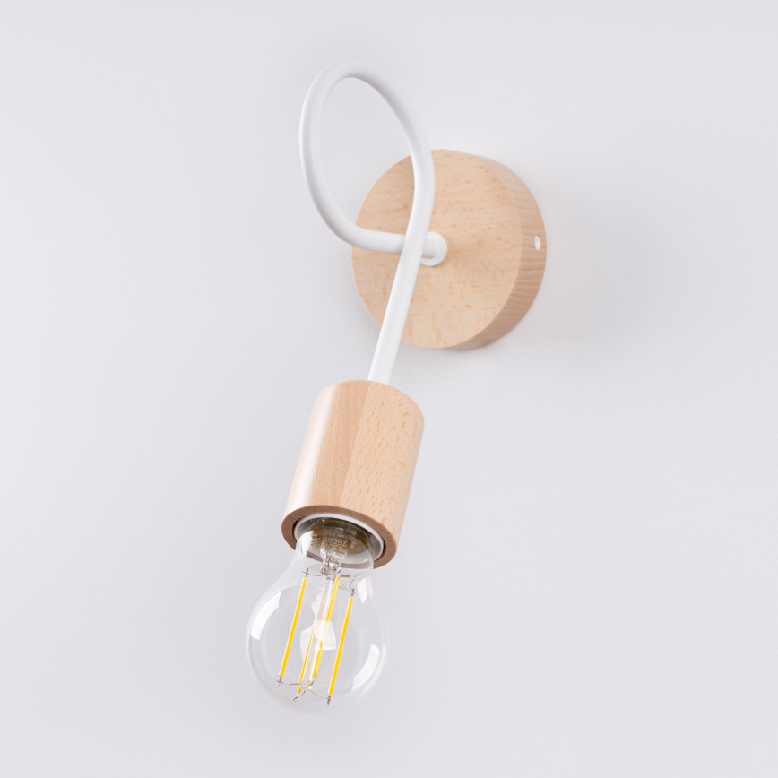 Sienas lampa EMBER 1xE27/15W/230V balta/bēša/dižskābardis