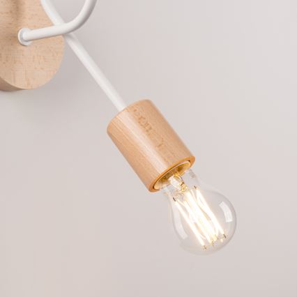 Sienas lampa EMBER 1xE27/15W/230V balta/bēša/dižskābardis