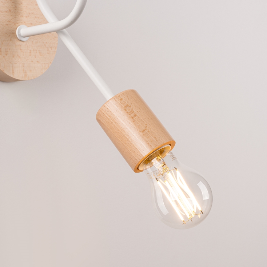 Sienas lampa EMBER 1xE27/15W/230V balta/bēša/dižskābardis