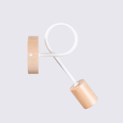 Sienas lampa EMBER 1xE27/15W/230V balta/bēša/dižskābardis