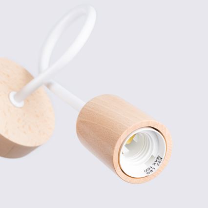 Sienas lampa EMBER 1xE27/15W/230V balta/bēša/dižskābardis