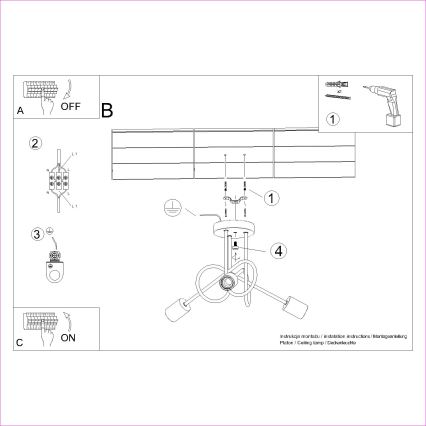 Virsapmetuma lustra EMBER 3xE27/15W/230V balta/bēša/dižskābardis