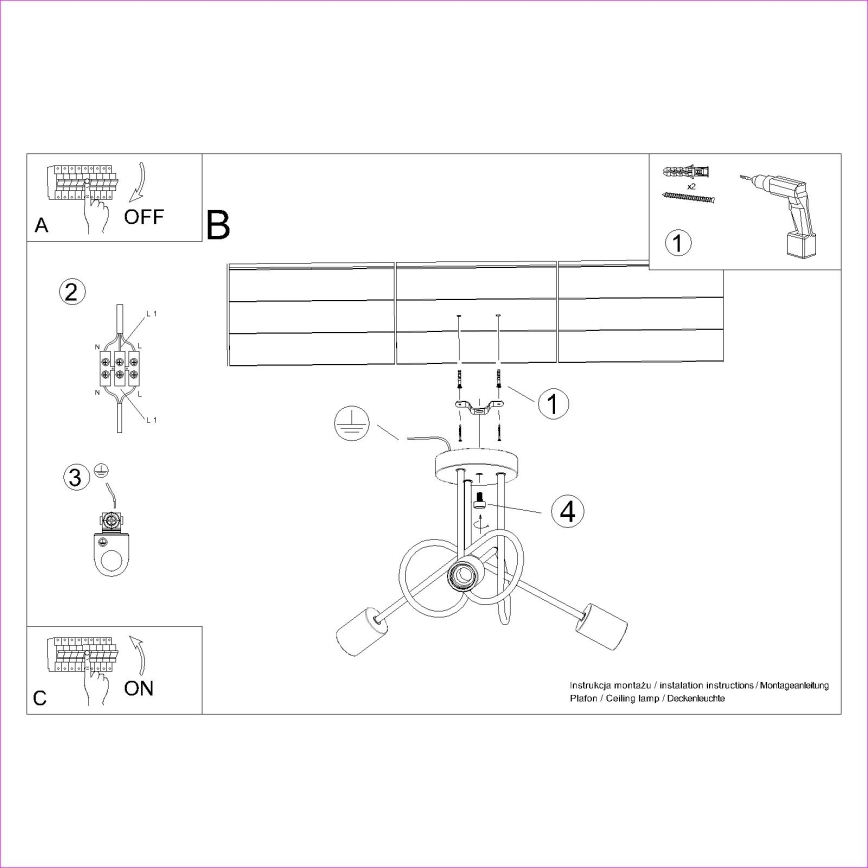 Virsapmetuma lustra EMBER 3xE27/15W/230V balta/bēša/dižskābardis