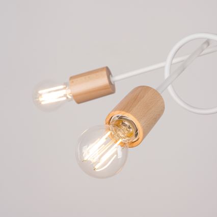 Virsapmetuma lustra EMBER 5xE27/15W/230V balta/bēša/dižskābardis