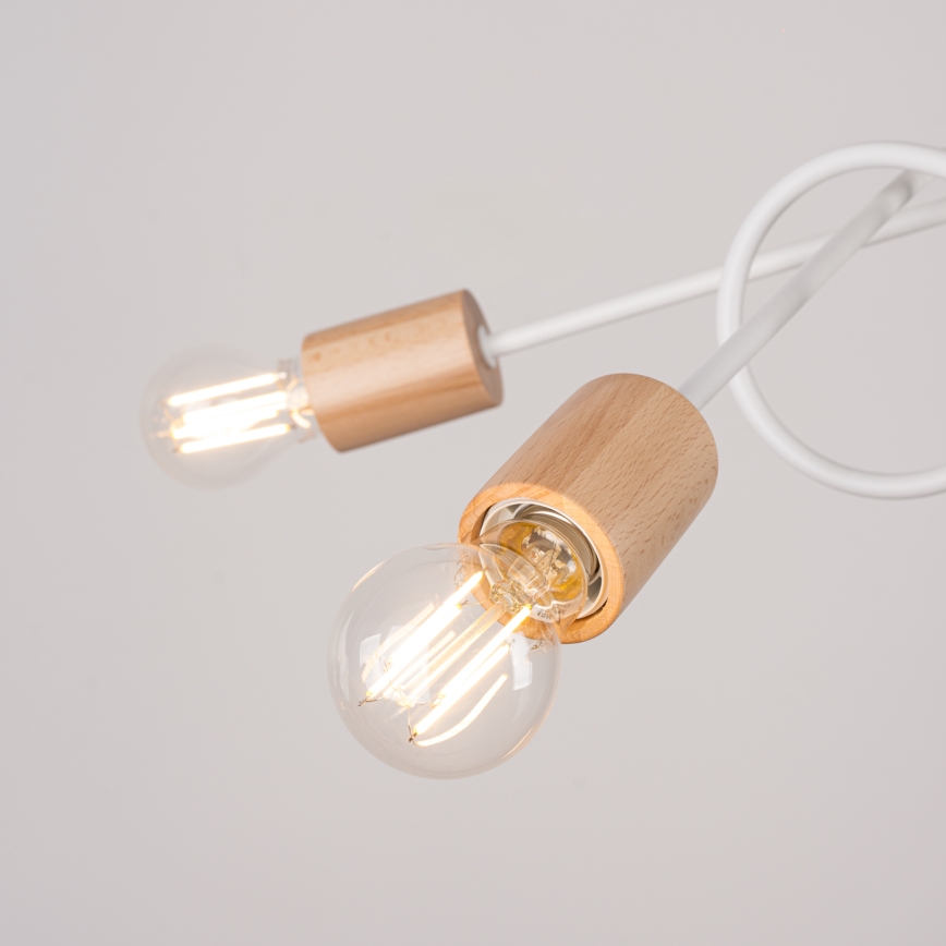 Virsapmetuma lustra EMBER 5xE27/15W/230V balta/bēša/dižskābardis