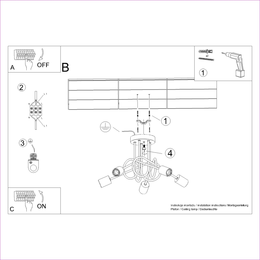 Virsapmetuma lustra EMBER 5xE27/15W/230V balta/bēša/dižskābardis