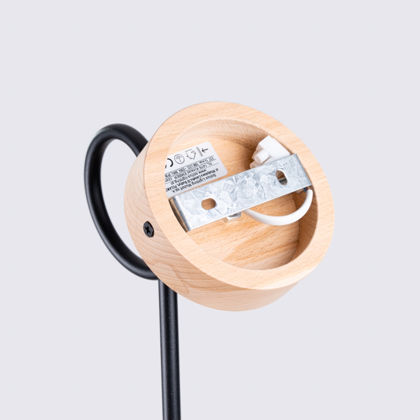 Sienas lampa EMBER 1xE27/15W/230V melna/bēša/dižskābardis