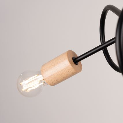 Virsapmetuma lustra EMBER 3xE27/15W/230V melna/bēša/dižskābardis