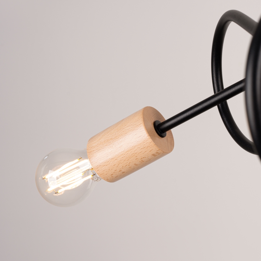 Virsapmetuma lustra EMBER 3xE27/15W/230V melna/bēša/dižskābardis