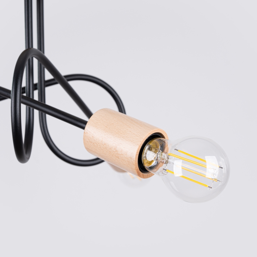 Virsapmetuma lustra EMBER 3xE27/15W/230V melna/bēša/dižskābardis