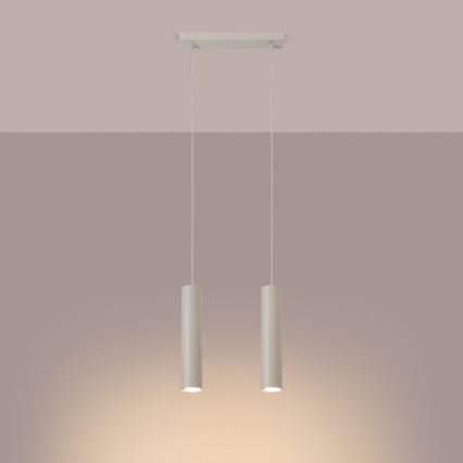 Lustra ar auklu LAGOS 2xGU10/10W/230V krēmkrāsa