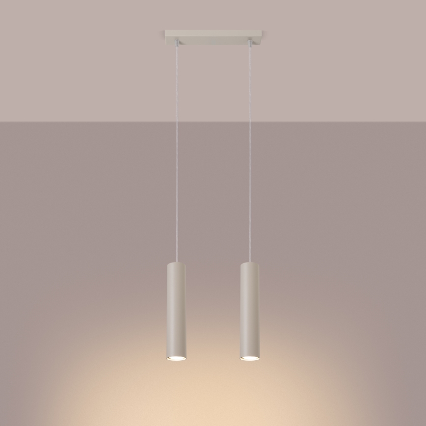 Lustra ar auklu LAGOS 2xGU10/10W/230V krēmkrāsa