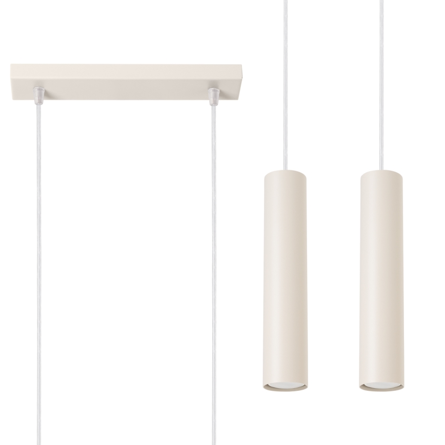 Lustra ar auklu LAGOS 2xGU10/10W/230V krēmkrāsa