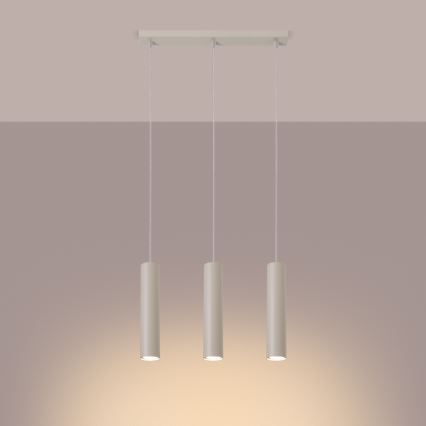 Lustra ar auklu LAGOS 3xGU10/10W/230V krēmkrāsa