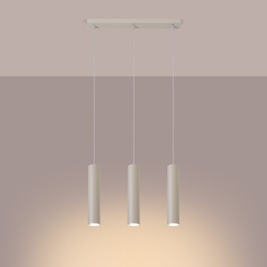 Lustra ar auklu LAGOS 3xGU10/10W/230V krēmkrāsa