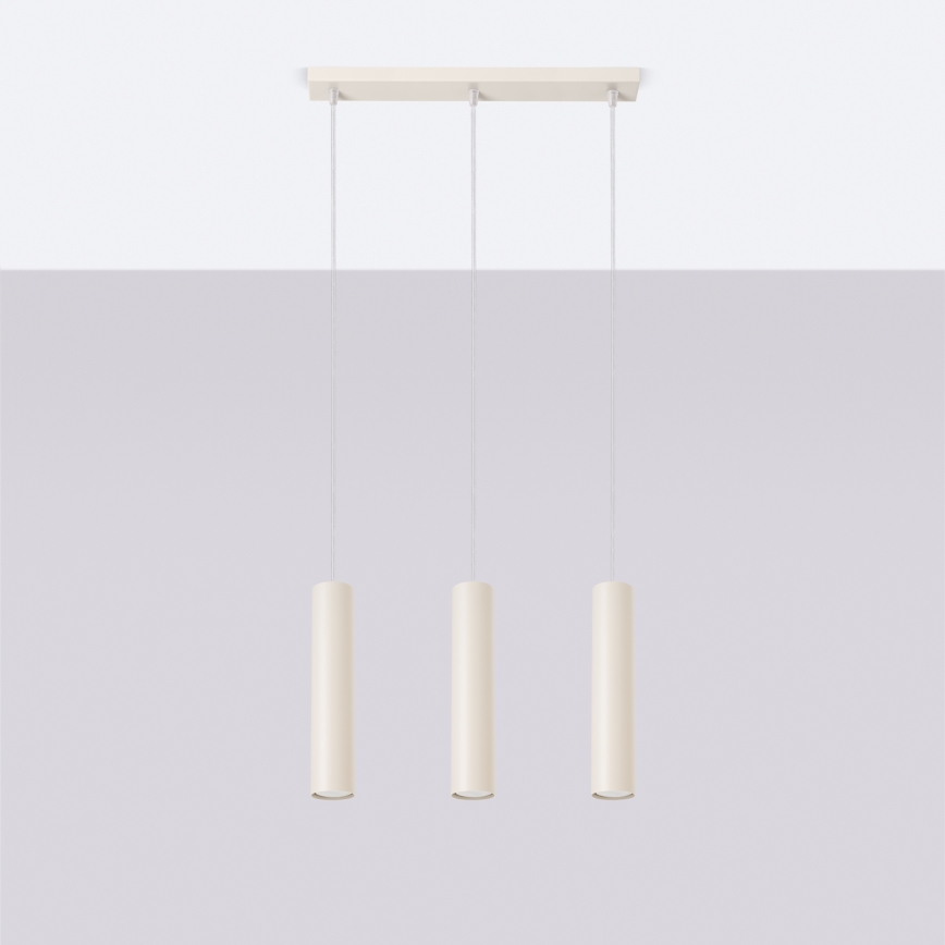 Lustra ar auklu LAGOS 3xGU10/10W/230V krēmkrāsa