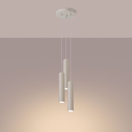 Lustra ar auklu LAGOS 3xGU10/10W/230V krēmkrāsa