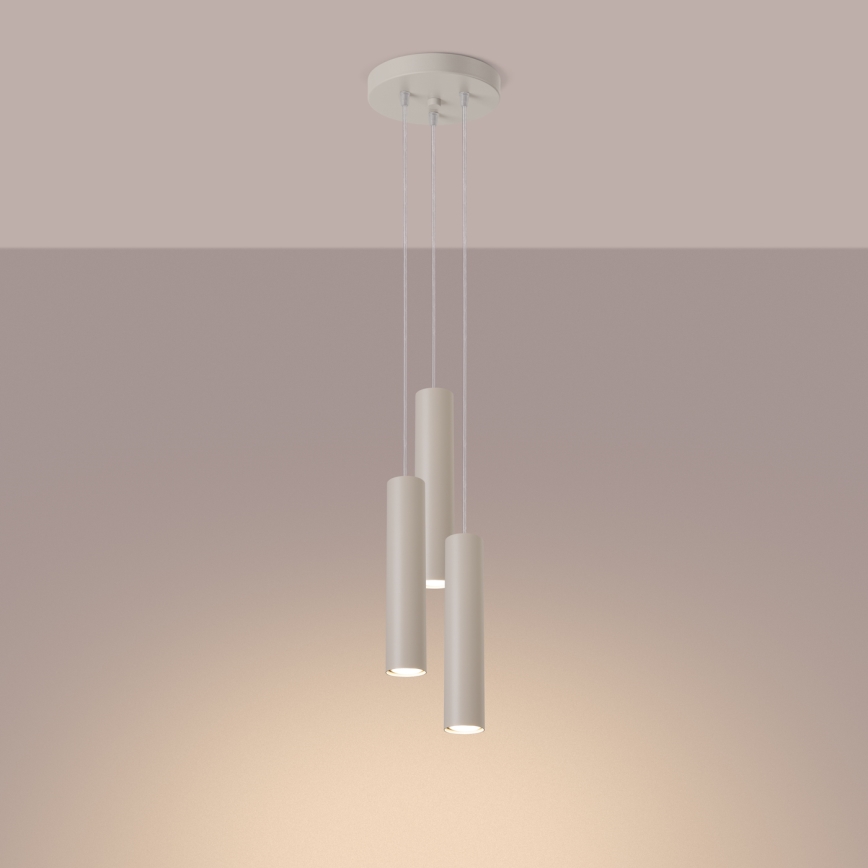 Lustra ar auklu LAGOS 3xGU10/10W/230V krēmkrāsa