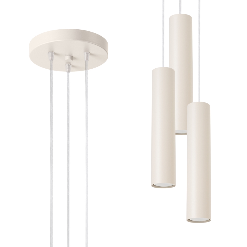 Lustra ar auklu LAGOS 3xGU10/10W/230V krēmkrāsa