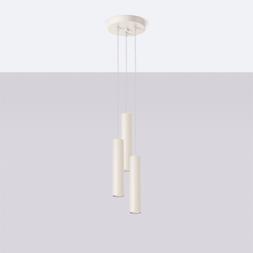 Lustra ar auklu LAGOS 3xGU10/10W/230V krēmkrāsa