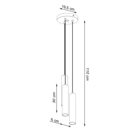 Lustra ar auklu LAGOS 3xGU10/10W/230V krēmkrāsa