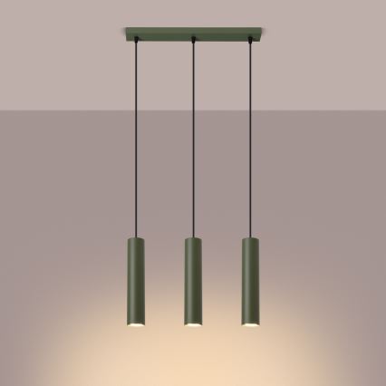 Lustra ar auklu LAGOS 3xGU10/10W/230V zaļa
