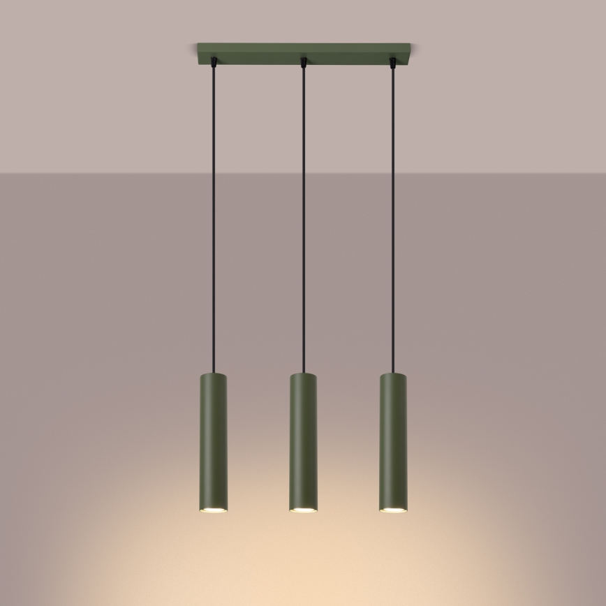 Lustra ar auklu LAGOS 3xGU10/10W/230V zaļa