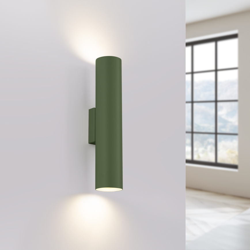 Sienas lampa LAGOS 2xGU10/10W/230V zaļa