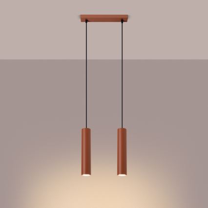 Lustra ar auklu LAGOS 2xGU10/10W/230V sarkana