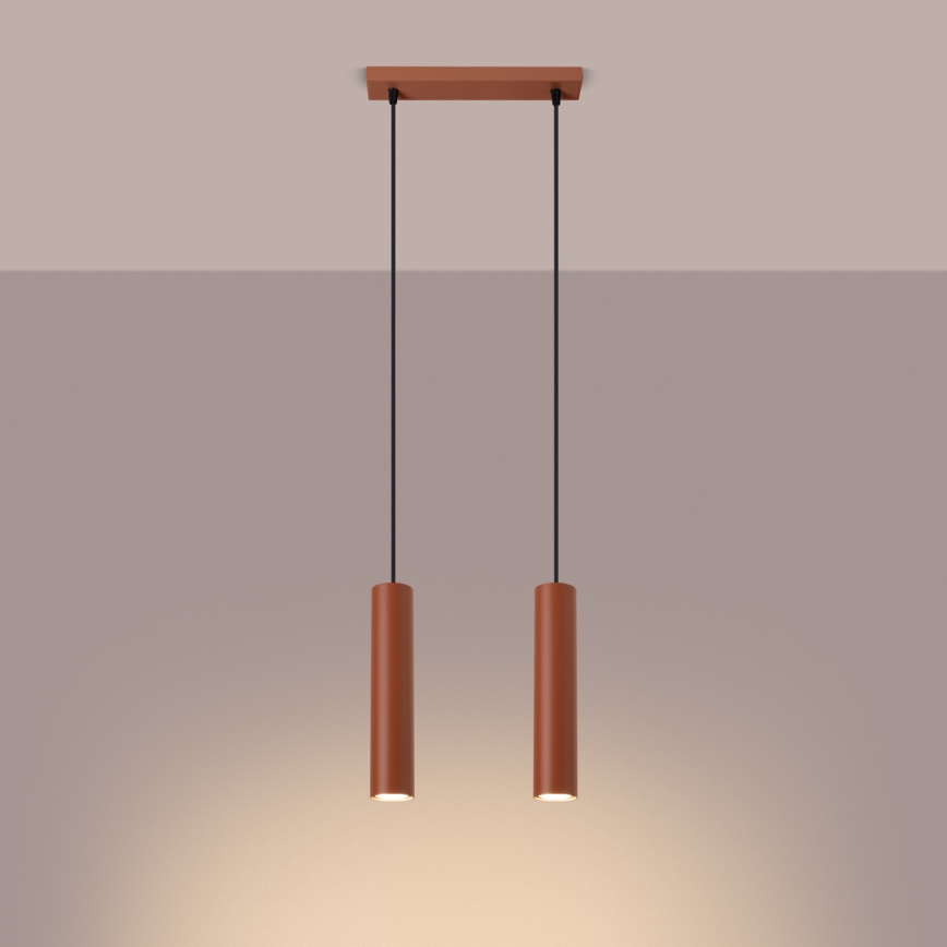 Lustra ar auklu LAGOS 2xGU10/10W/230V sarkana