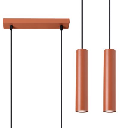 Lustra ar auklu LAGOS 2xGU10/10W/230V sarkana