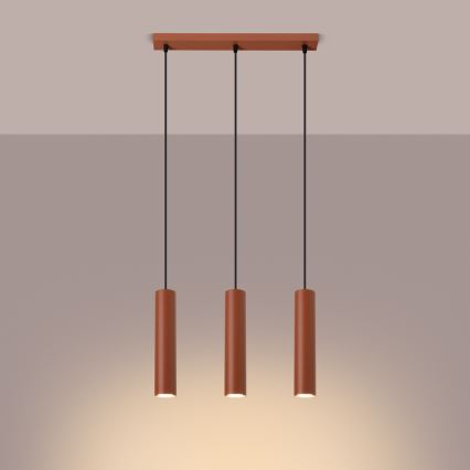 Lustra ar auklu LAGOS 3xGU10/10W/230V sarkana