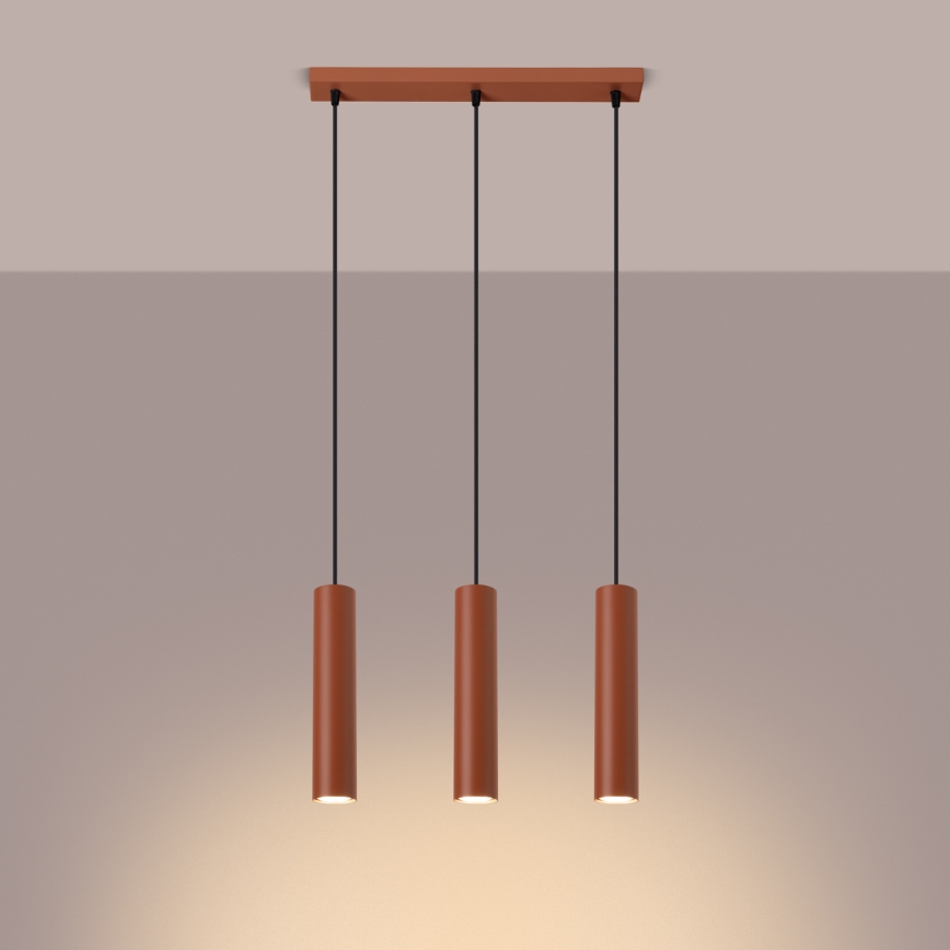 Lustra ar auklu LAGOS 3xGU10/10W/230V sarkana