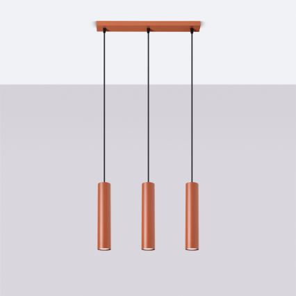 Lustra ar auklu LAGOS 3xGU10/10W/230V sarkana