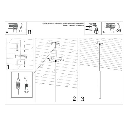 Lustra ar auklu PASTELO 1xG9/8W/230V krēmkrāsa